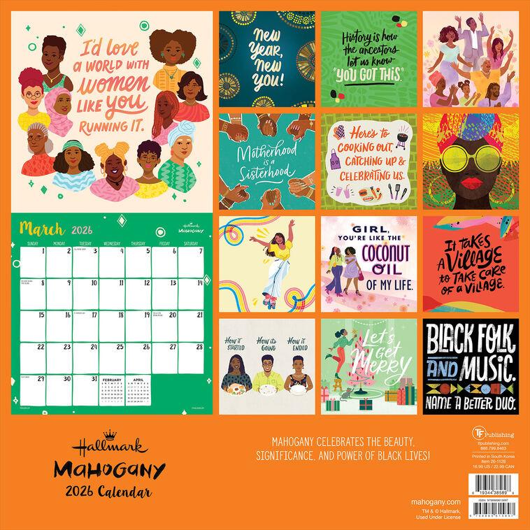 Hallmark Time Factory Hallmark Mahogany Art And Inspiration 2026 Wall Calendar