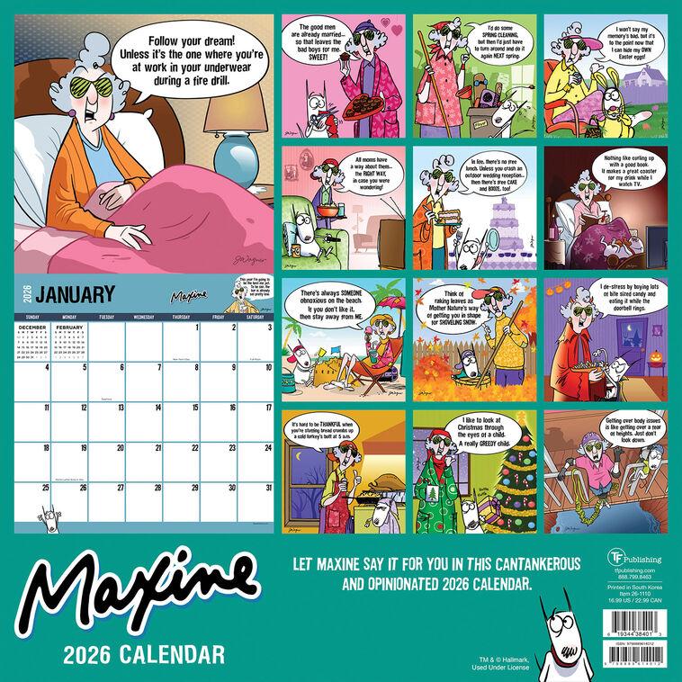 Hallmark Time Factory Hallmark Maxine Crab For All Seasons Funny 2026 Wall Calendar