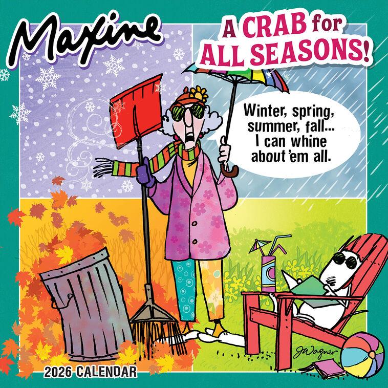 hallmark Time Factory Hallmark Maxine Crab for All Seasons Funny 2026 Wall Calendar