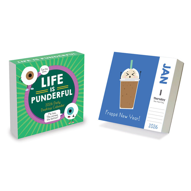 Hallmark Time Factory Life Is Punderful Funny 2026 Daily Desktop Calendar