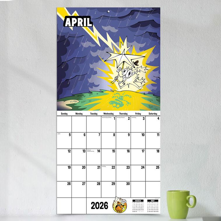 Hallmark Time Factory This Is Fine Cartoons Funny 2026 Wall Calendar