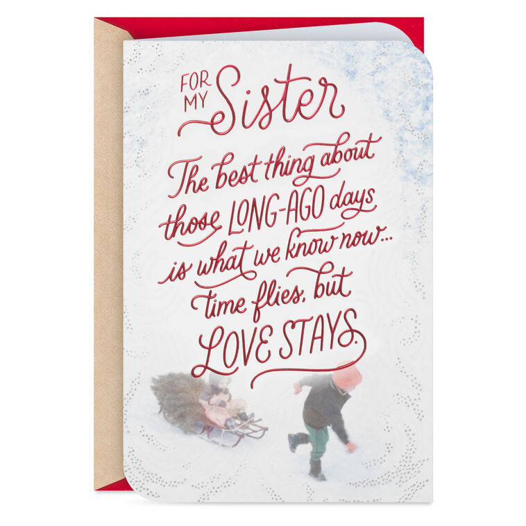 hallmark Time Flies But Love Stays Christmas Card for Sister