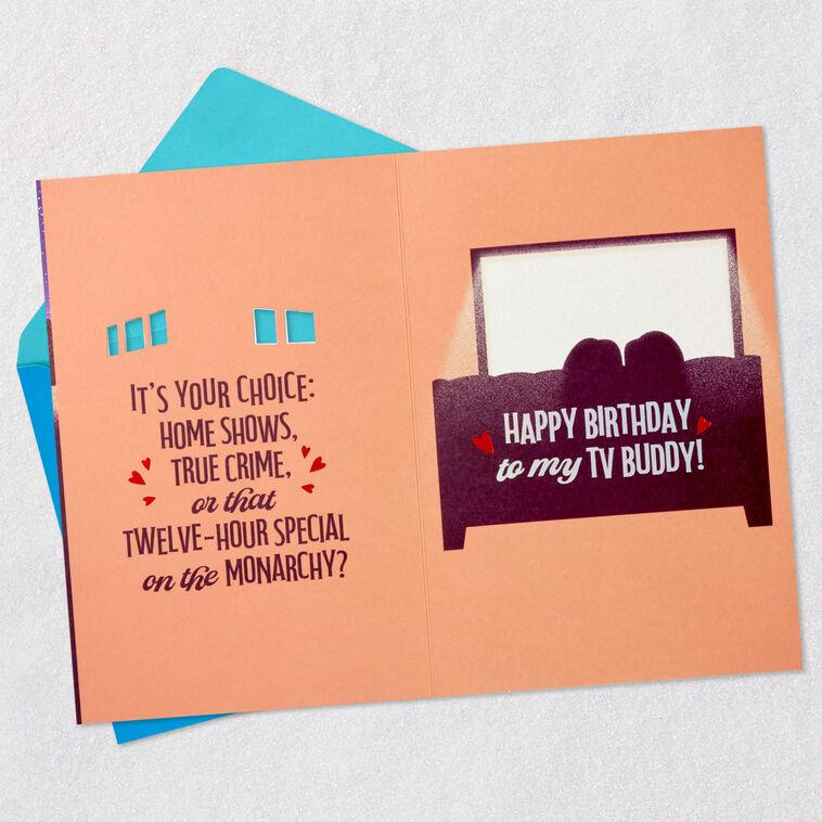 Hallmark To My TV Buddy Funny Romantic Birthday Card