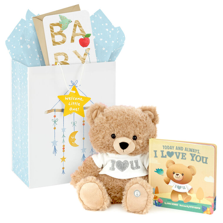 hallmark Today and Always Teddy Bear New Baby Gift Set