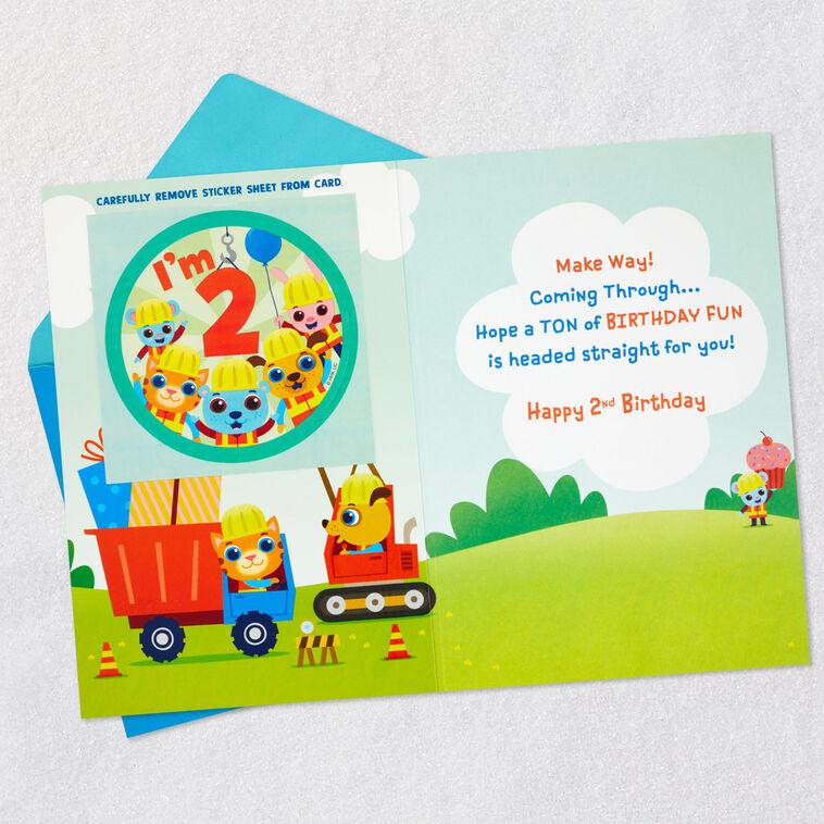 Hallmark Tons Of Birthday Fun 2nd Birthday Card With Sticker