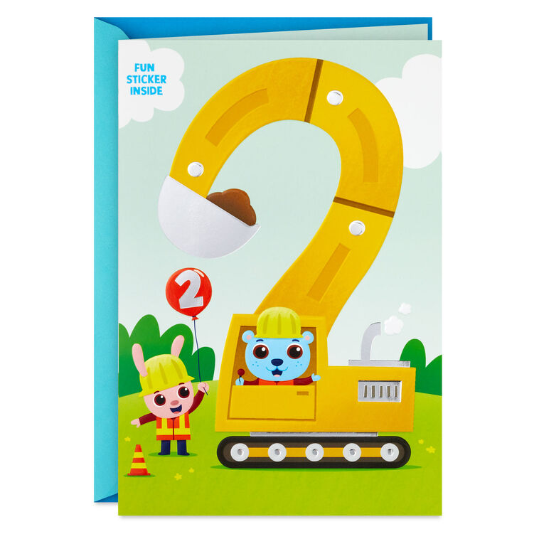 hallmark Tons of Birthday Fun 2nd Birthday Card With Sticker