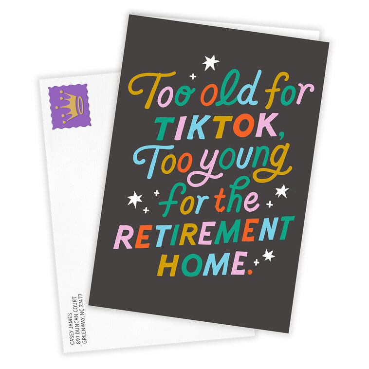 Hallmark Too Old Too Young Funny Custom Birthday Card