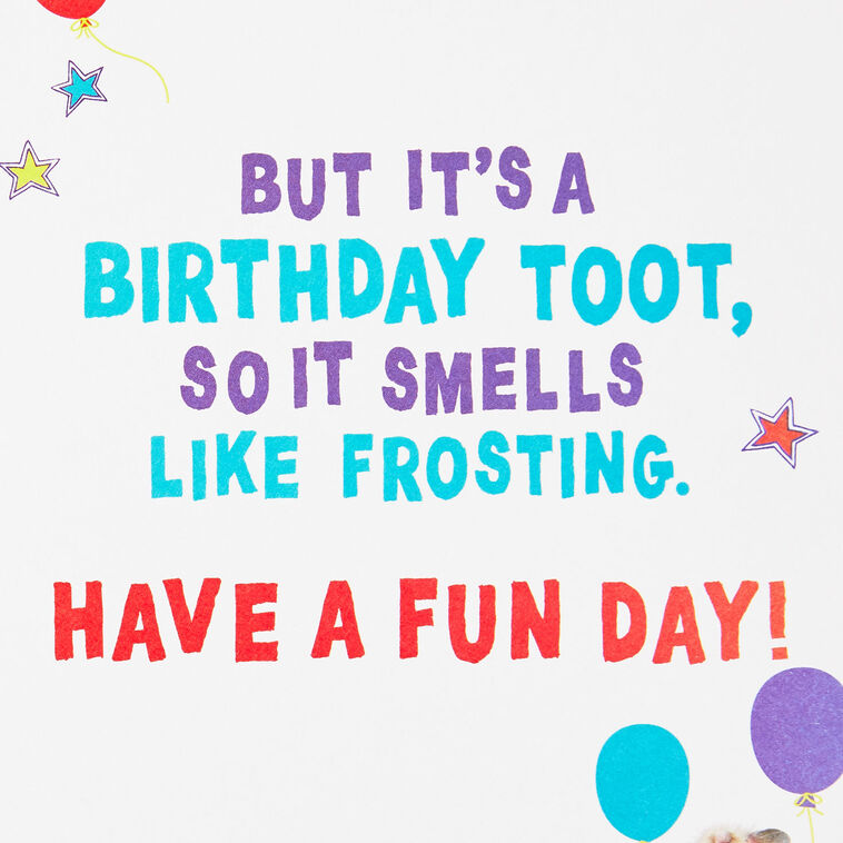 Hallmark Tooting Hamster Customizable Kids Funny Birthday Card With Age Stickers