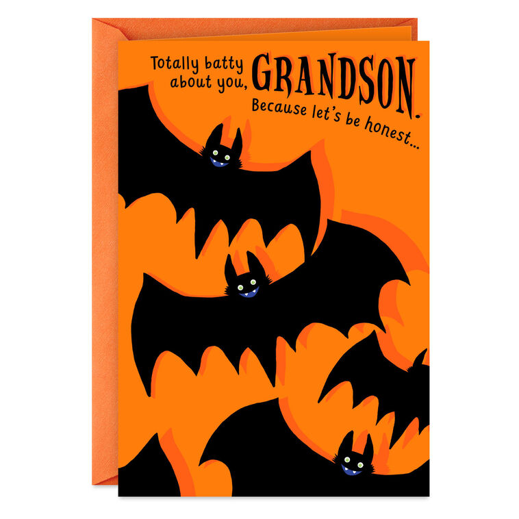 hallmark Totally Batty About You Halloween Card for Grandson