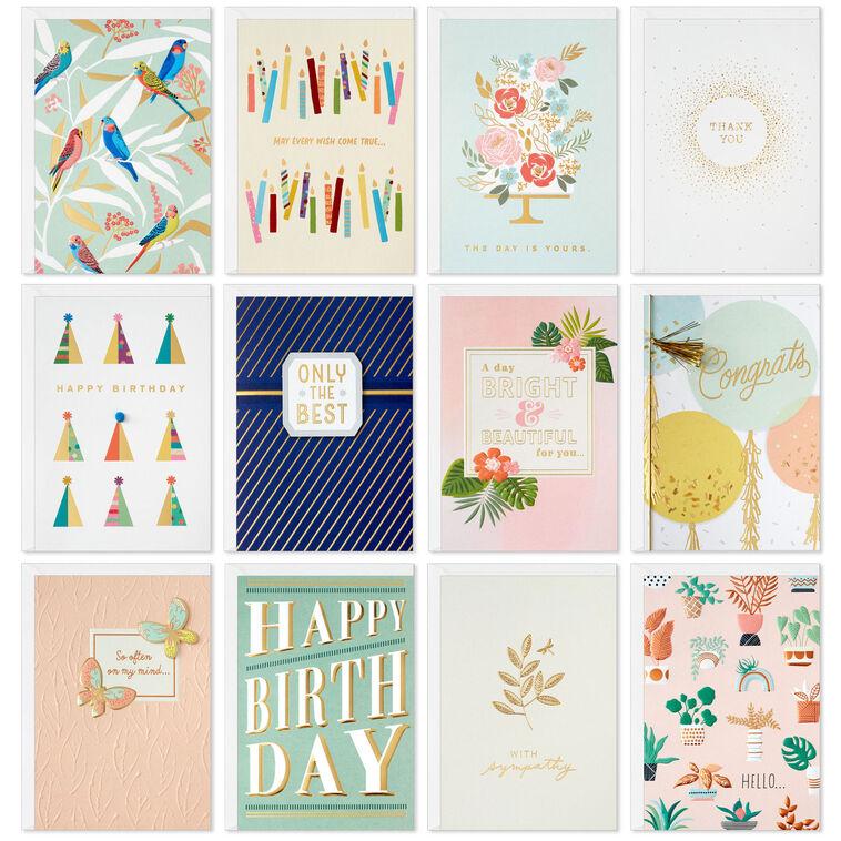 hallmark Touch of Elegance Assorted Boxed All-Occasion Cards Pack of 12
