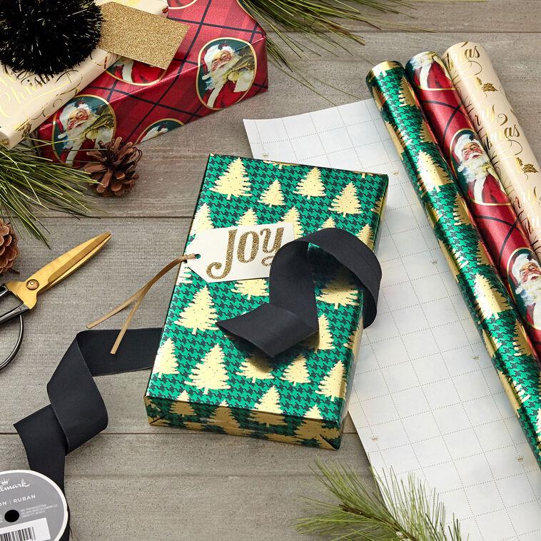 Hallmark Traditional 3-Pack Foil Christmas Wrapping Paper Assortment 60 Sq. Ft