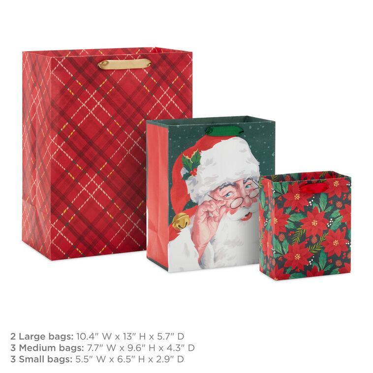 Hallmark Traditional Christmas 8-Pack Assorted Gift Bag Bundle