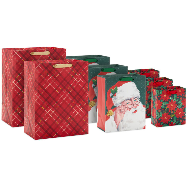hallmark Traditional Christmas 8-Pack Assorted Gift Bag Bundle