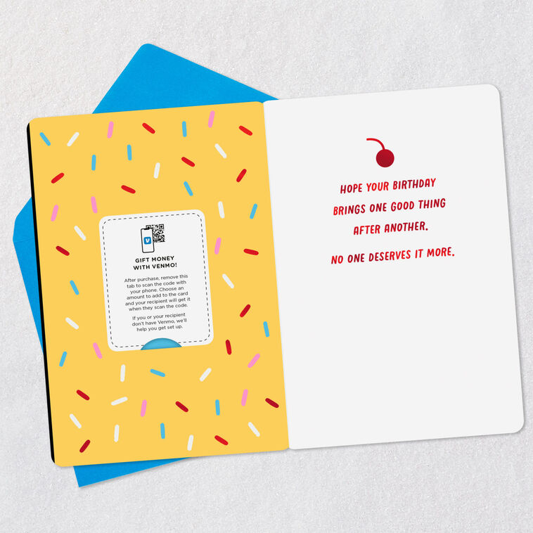 Hallmark Treat Yourself Ice-Cream Cone And Confetti Venmo Birthday Card