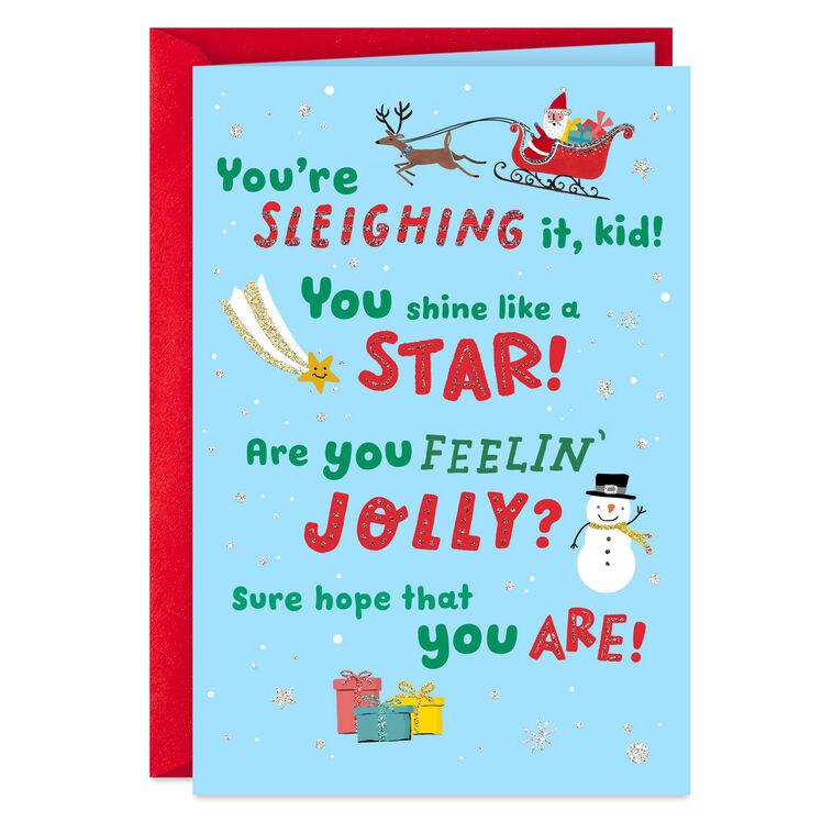 hallmark Tree-Mendously Loved Christmas Card for Kids