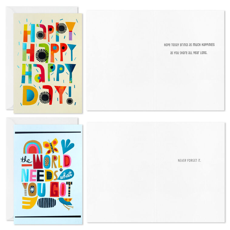 Hallmark Trendy Lettering Boxed All-Occasion Cards Assortment Pack Of 12