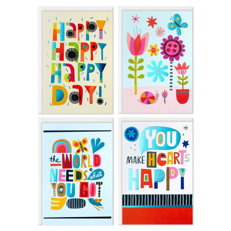 hallmark Trendy Lettering Boxed All-Occasion Cards Assortment Pack of 12