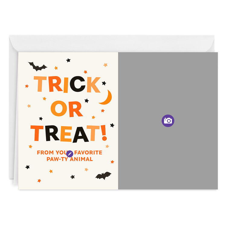 Hallmark Trick Or Treat Paw-ty Animal Custom Halloween Card