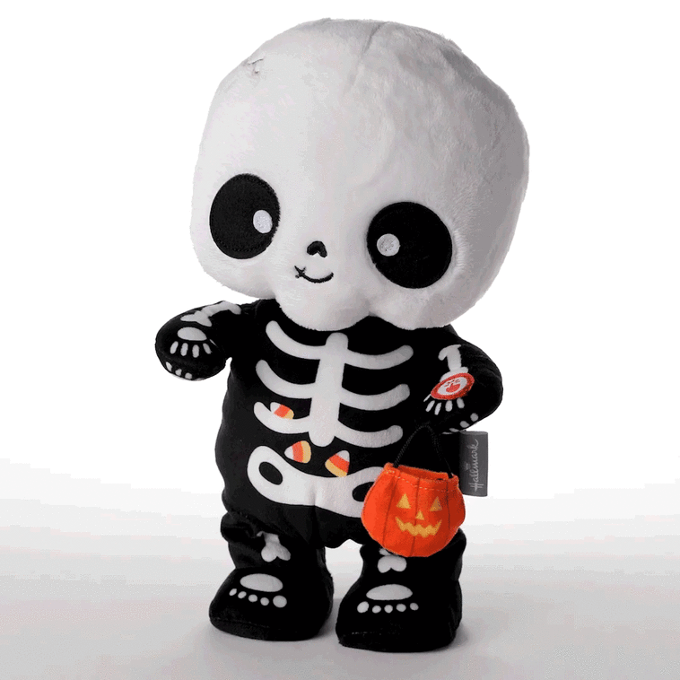 Hallmark Trick-or-Treat Skeleton Plush With Sound And Motion 10"