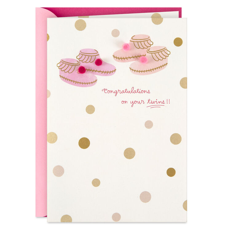 hallmark Twice the Happiness and Love New Baby Girl Card for Twin Daughters