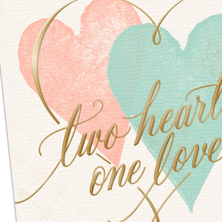Hallmark Two Hearts One Love Religious Wedding Card