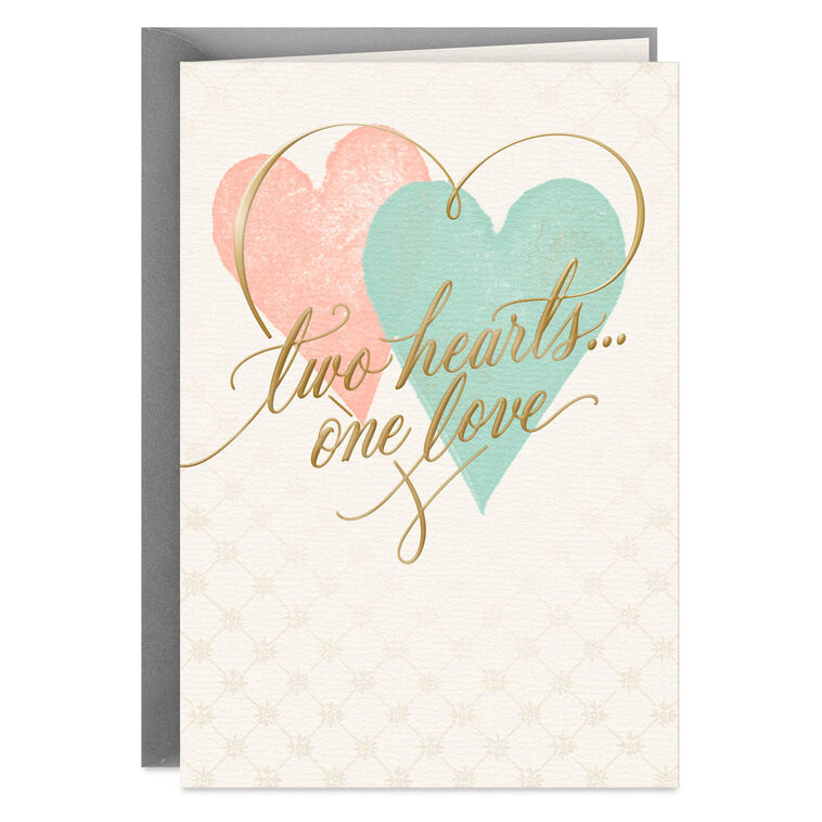 hallmark Two Hearts One Love Religious Wedding Card
