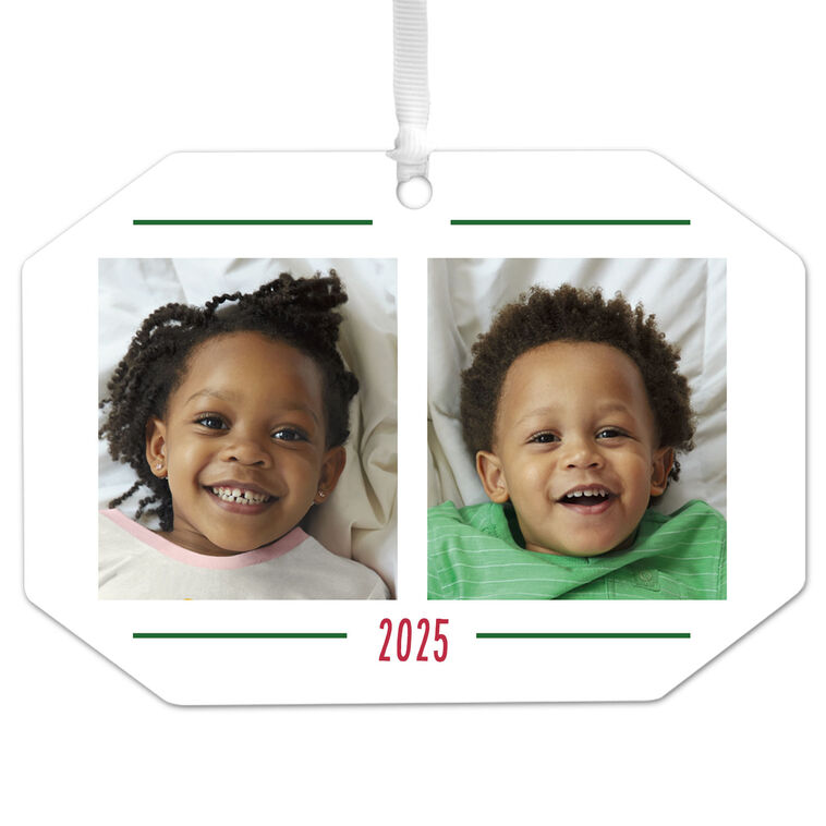 hallmark Two-Photo Metal Personalized Ornament Custom Photo and Text