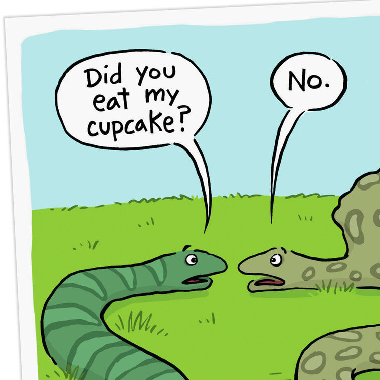 Hallmark Two Snakes And A Cupcake Funny Birthday Card