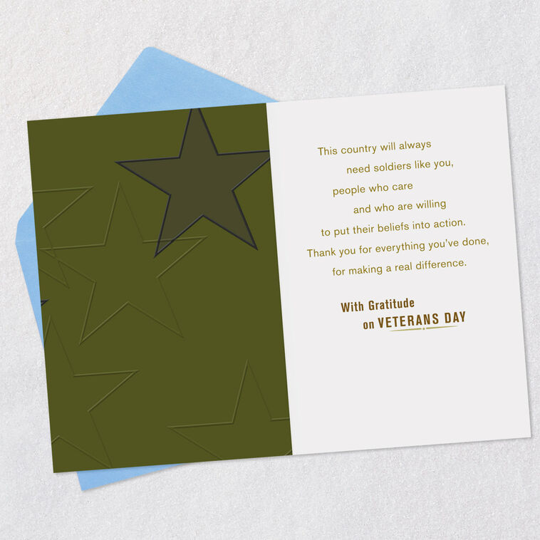 Hallmark U.S. Army Thank You For Your Service Veterans Day Card