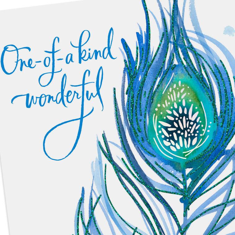 Hallmark UNICEF One-of-a-Kind Wonderful Peacock Feather Birthday Card