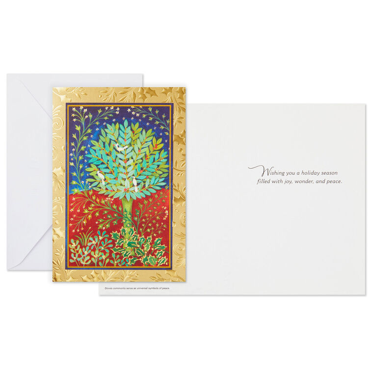Hallmark UNICEF Peaceful Holly Tree Boxed Christmas Cards Pack Of 20