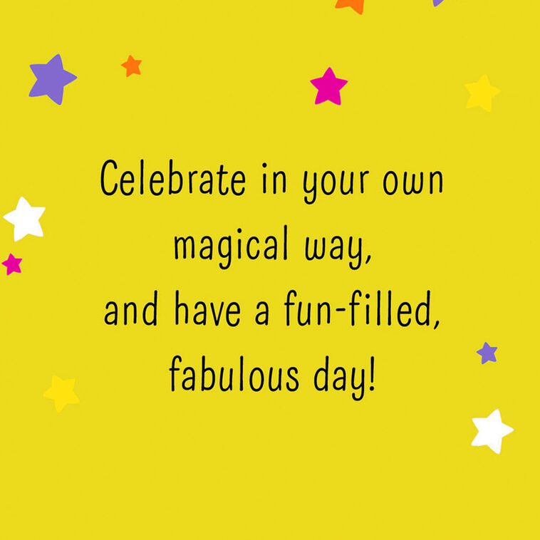 Hallmark Unicorn In Witch's Hat Halloween Card For Granddaughter