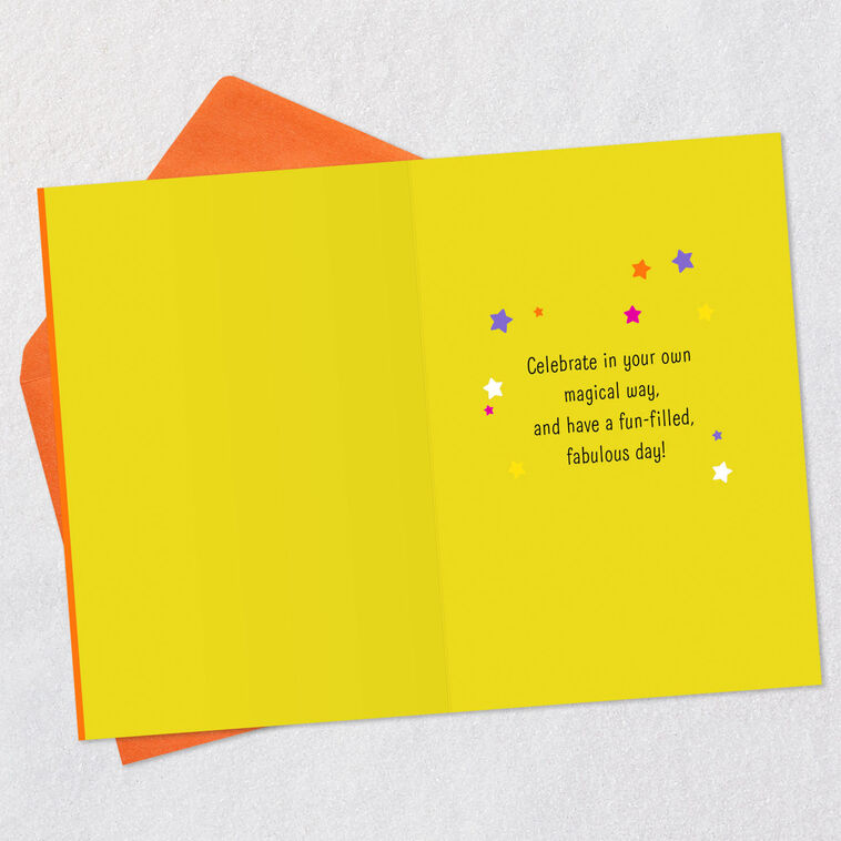 Hallmark Unicorn In Witch's Hat Halloween Card For Granddaughter