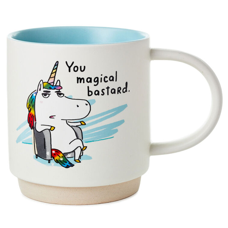 hallmark Unicorn You Magical Bastard Funny Mug 16 oz