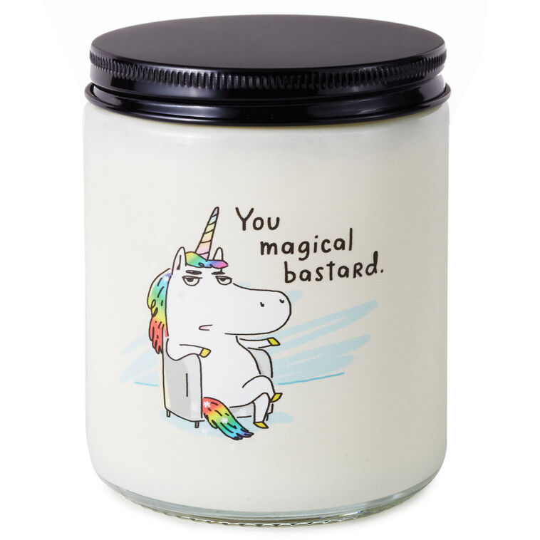 hallmark Unicorn You Magical Bastard Scented Single-Wick Jar Candle 7 oz