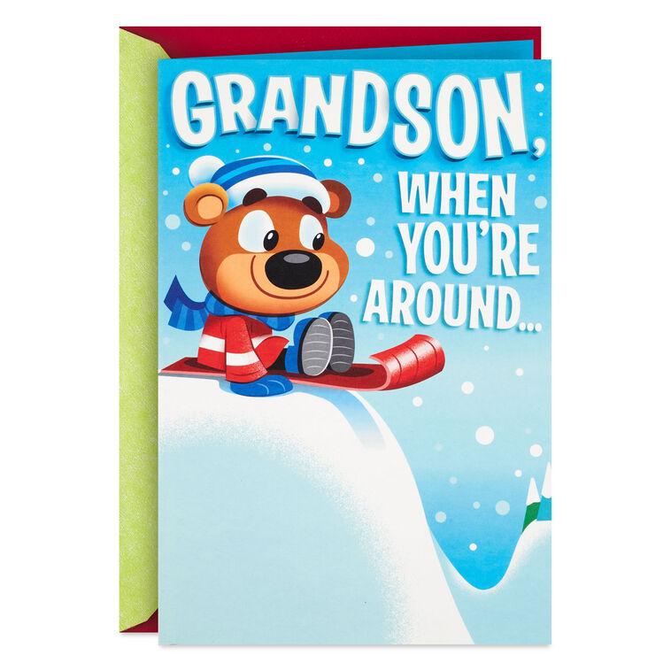 hallmark Unstoppable Fun and Love Pop-Up Christmas Card for Grandson