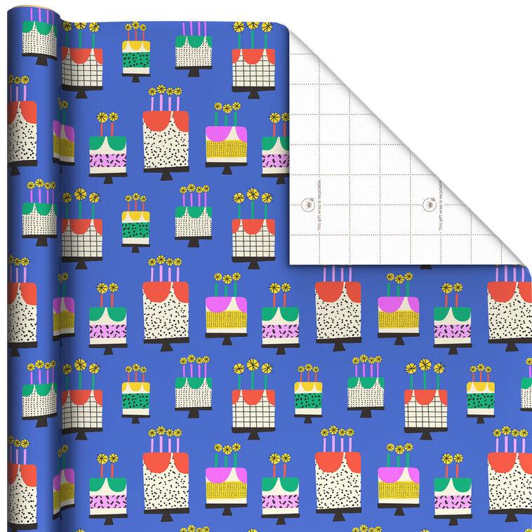 hallmark Vanilla-Scented Birthday Cakes Wrapping Paper Roll 15 sq. ft