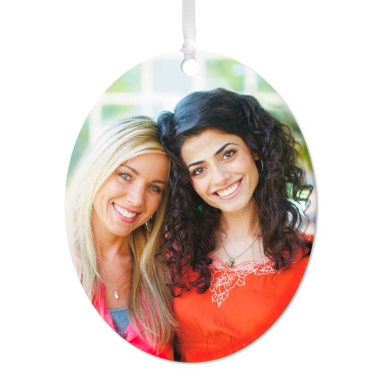 hallmark Vertical Oval Metal Personalized Ornament Custom Photo