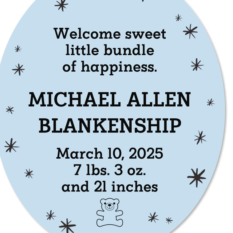 Hallmark Vertical Oval Metal Personalized Ornament Custom Text