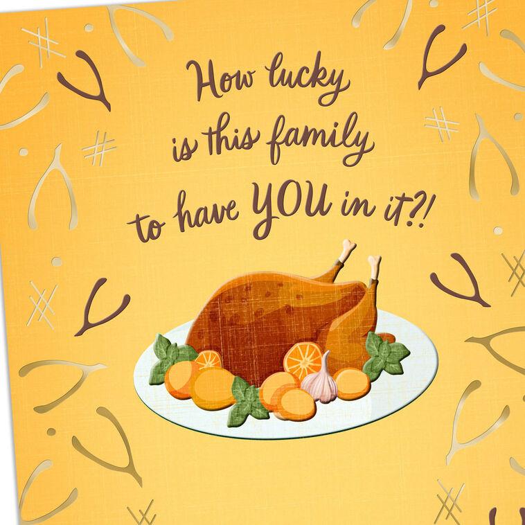 Hallmark Very Lucky And Thankful Thanksgiving Card For Family