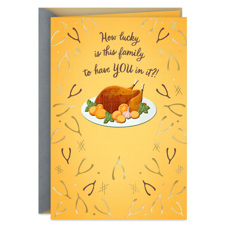 hallmark Very Lucky and Thankful Thanksgiving Card for Family