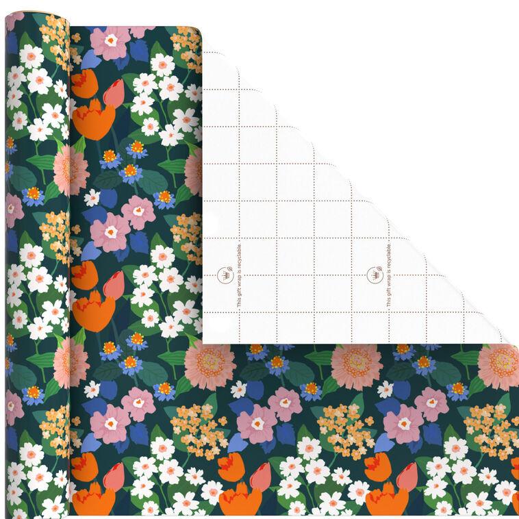 hallmark Vibrant Flowers Wrapping Paper Mini Roll 38.8 sq. ft