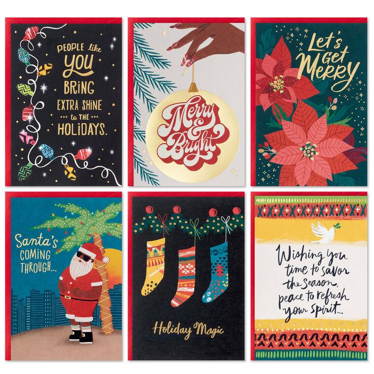 hallmark Vibrant Holidays Boxed Christmas Cards Assortment Pack of 24