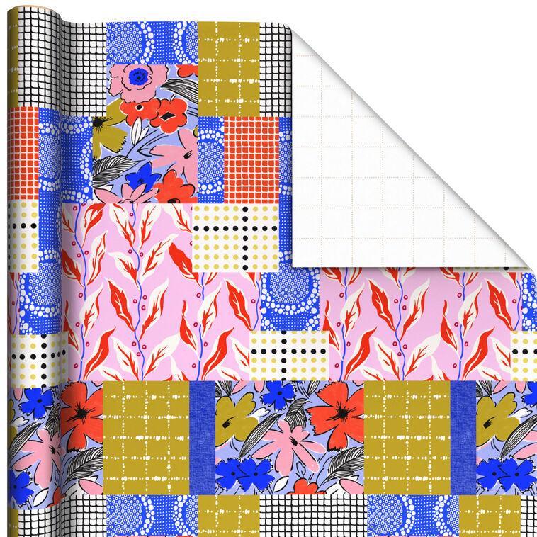 hallmark Vibrant Vintage Patchwork Wrapping Paper Roll 20 sq. ft