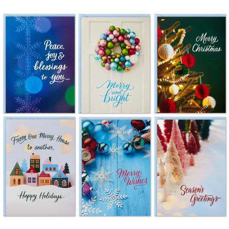 Hallmark Vibrant Wishes Blank Boxed Christmas Notes Assortment Pack Of 36