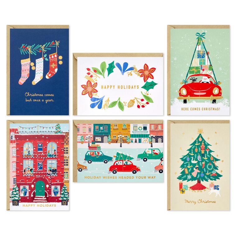 Hallmark Vintage Cheer Assorted Boxed Christmas Cards Pack Of 36