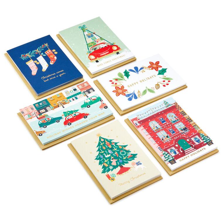 hallmark Vintage Cheer Assorted Boxed Christmas Cards Pack of 36