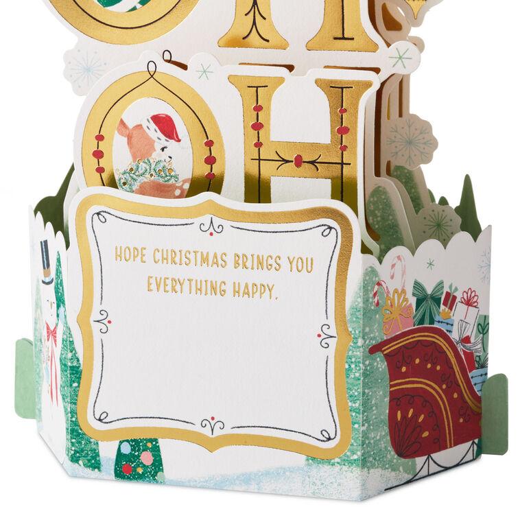 Hallmark Vintage Ho Ho Ho Santa 3D Pop-Up Christmas Card