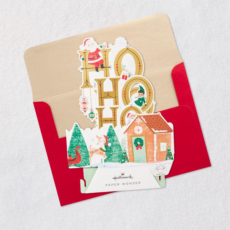 Hallmark Vintage Ho Ho Ho Santa 3D Pop-Up Christmas Card