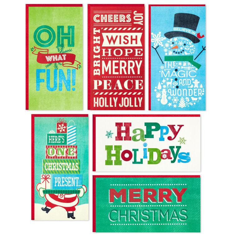 Hallmark Vintage Letterpress Money Holder Boxed Christmas Cards Assortment Pack Of 36